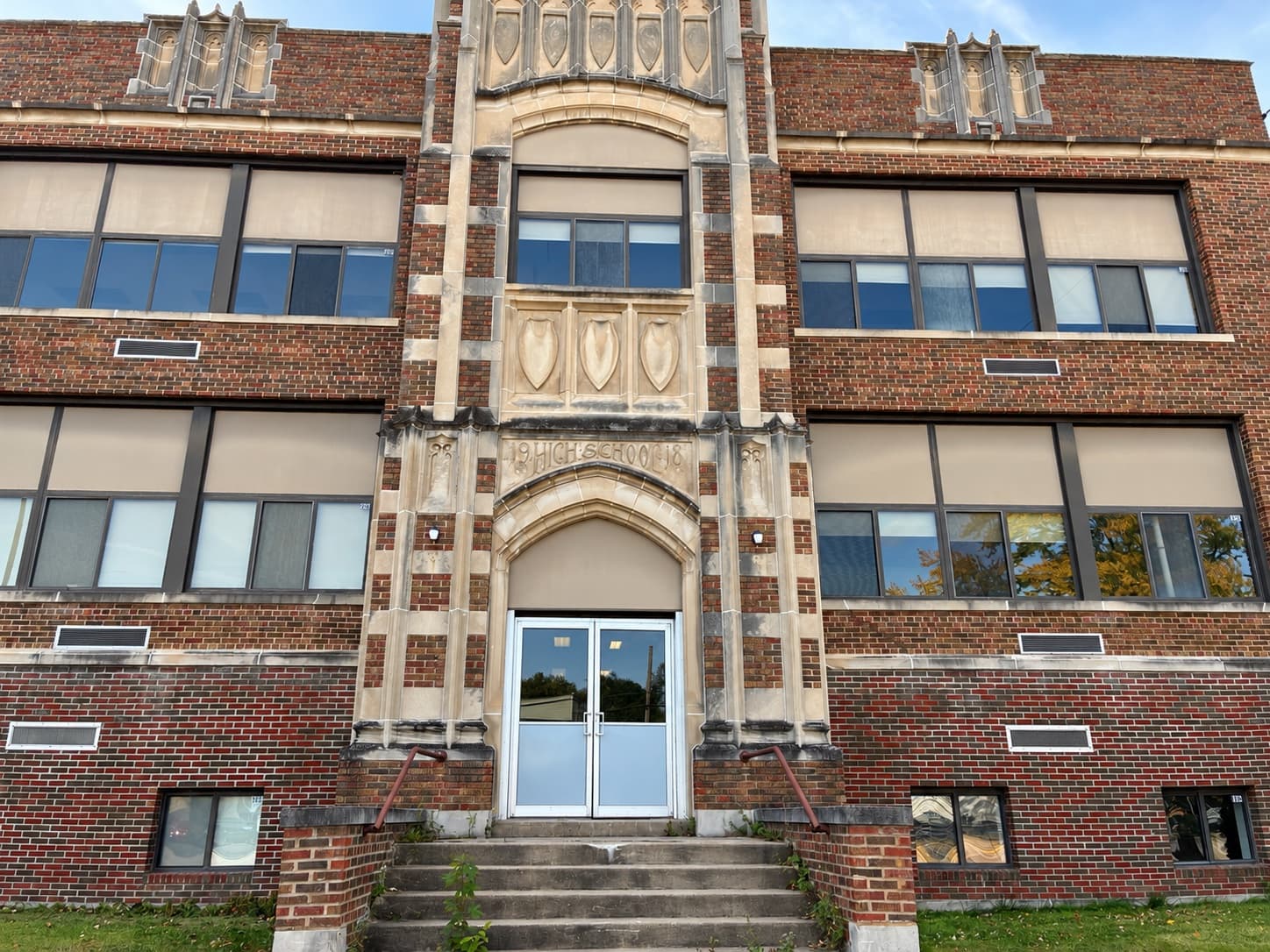 The historic Rexford-Longfellow school building in Clintonville, Wisconsin