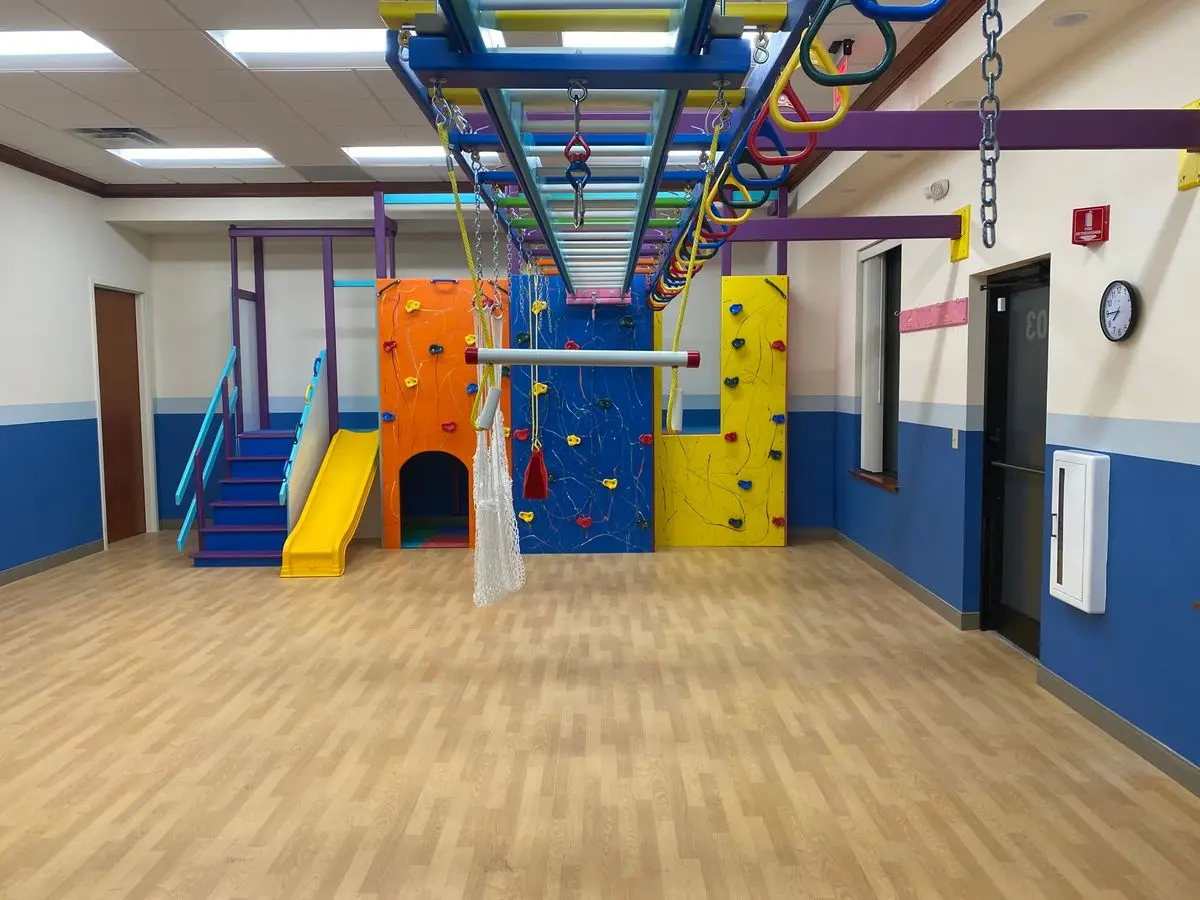 Pediatric therapy clinic environment showing the kind of specialized, niche-specific space that benefits from a tailored visual design system