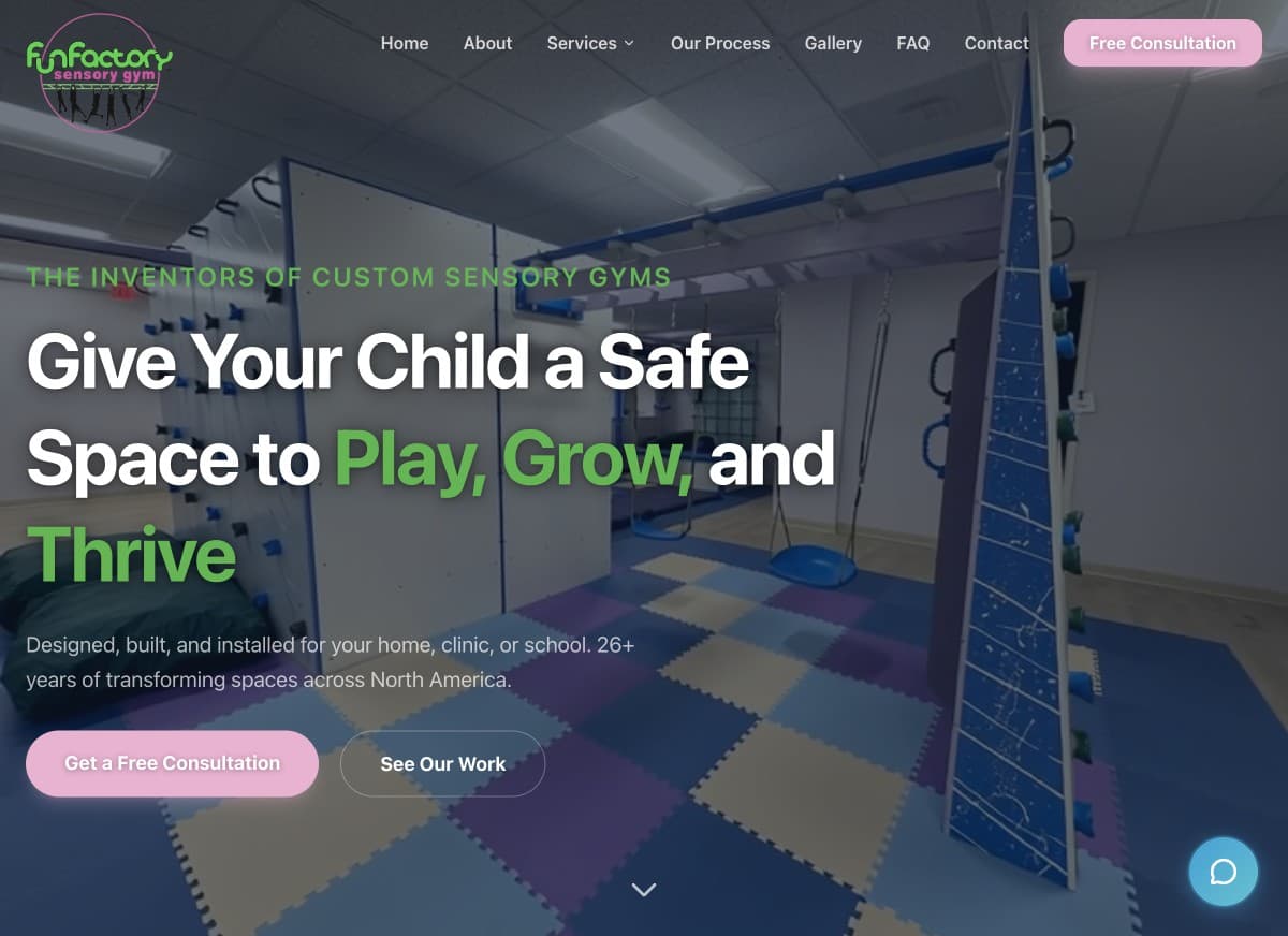 Fun Factory Sensory Gym website preview