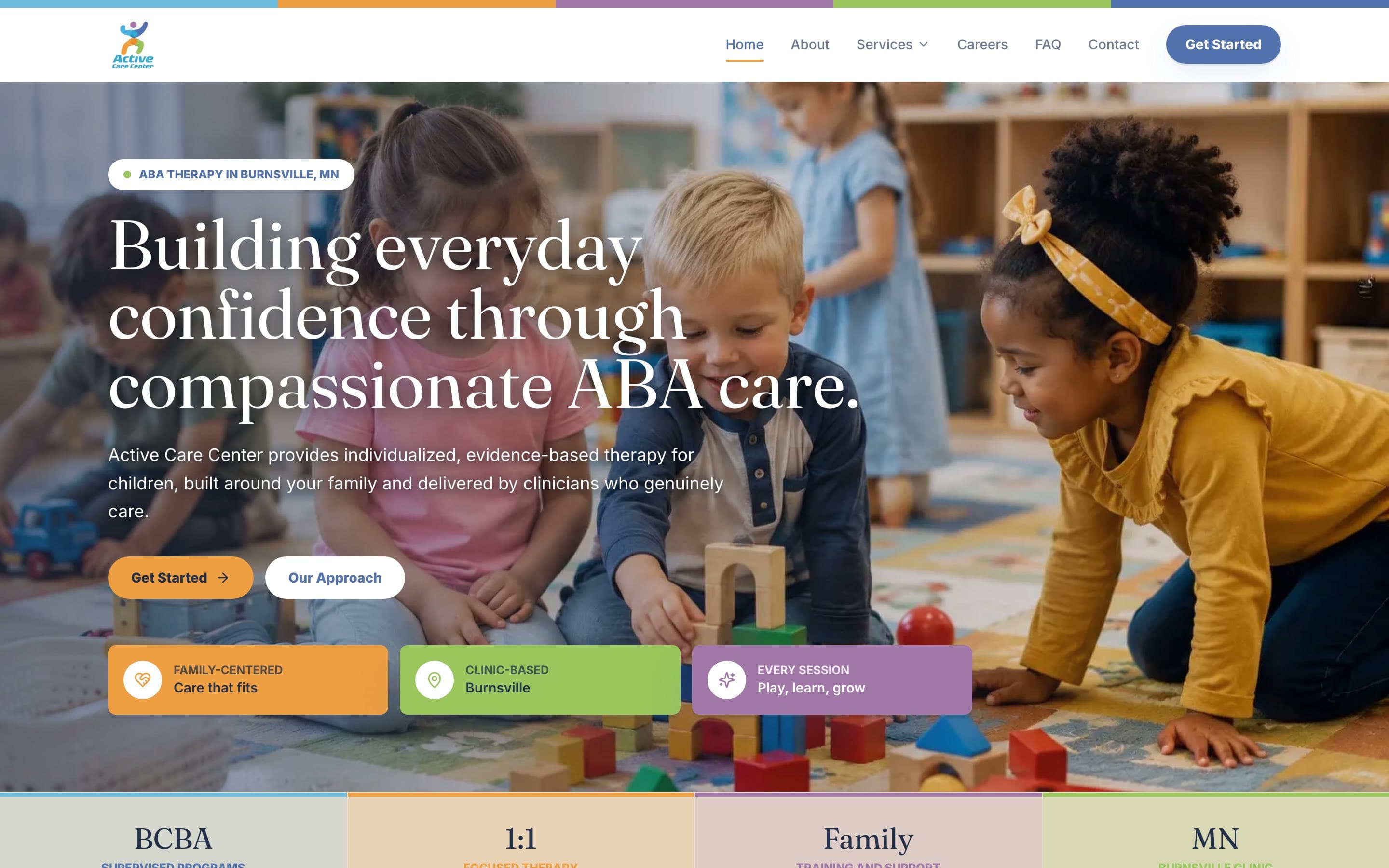 Active Care Center website designed by Driftlss