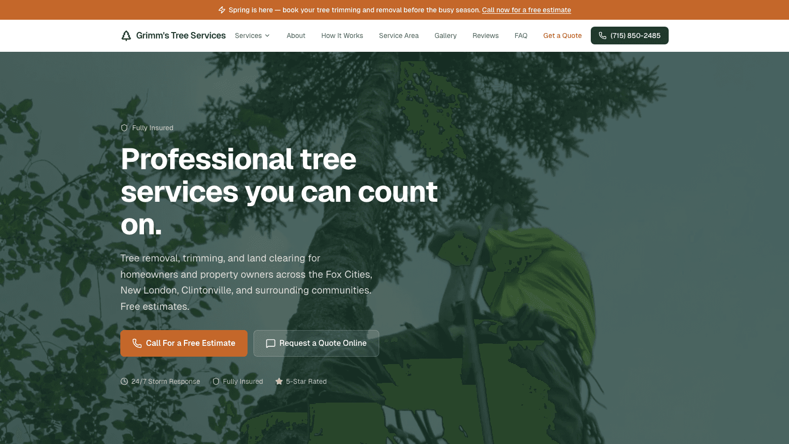 grimmstreeservices.com website screenshot